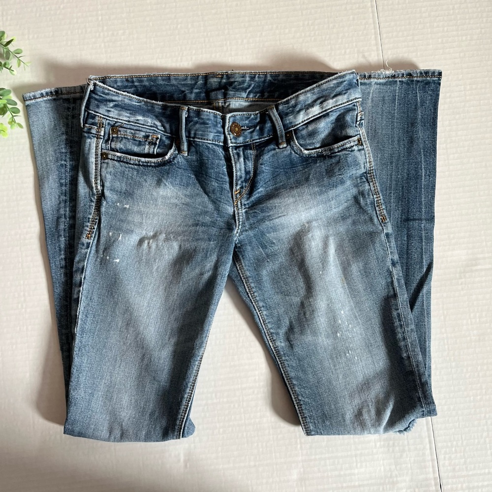 Express Women’s Ripped Bootcut Jeans - Medium Wash
